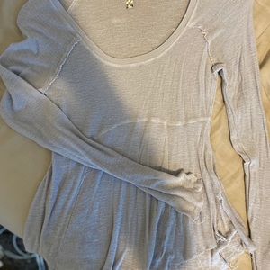 Grey free people scoop neck flowy top!
